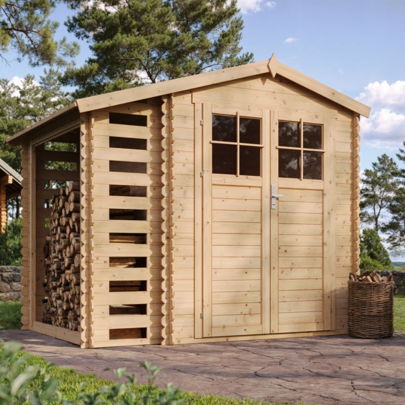 Drewniany domek ogrodowy Timbela M386F 4.47 m² zamykane drzwi drewno naturalne grubość deski 19 mm 1 szt.