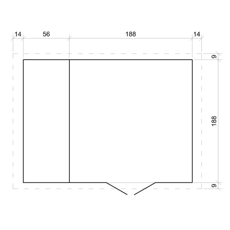 Drewniany domek ogrodowy Timbela M386F 4.47 m² zamykane drzwi drewno naturalne grubość deski 19 mm 1 szt.