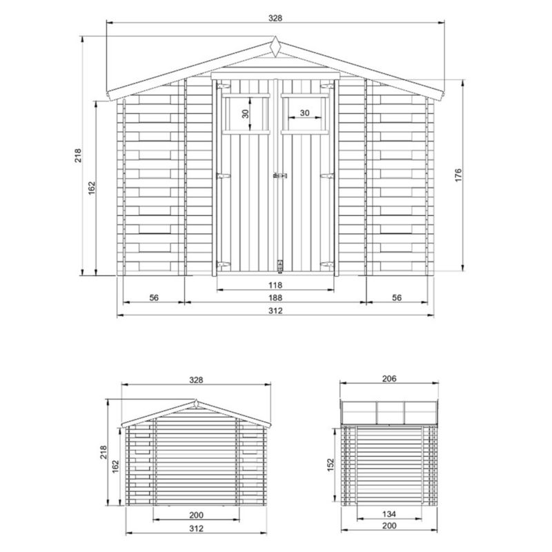 Drewniany domek ogrodowy Timbela M391 5.47 m² drewno naturalne grubość deski 19 mm 1 szt.