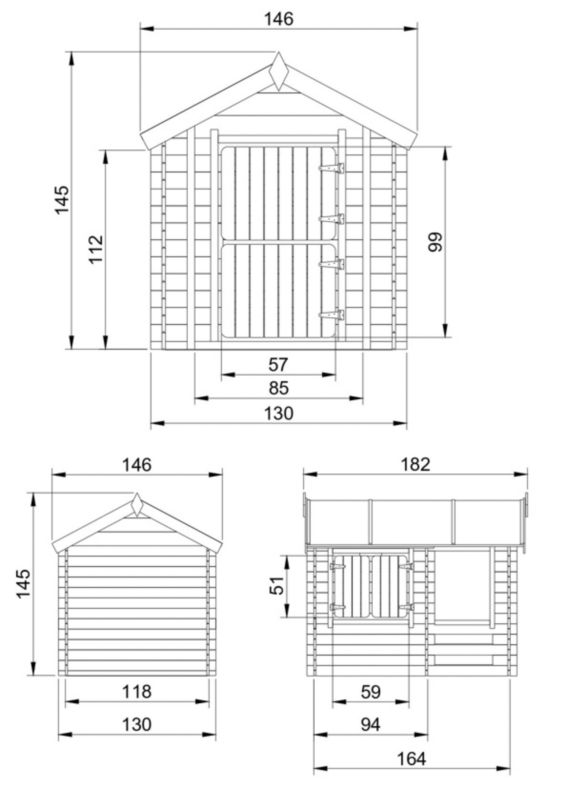 Drewniany domek zabaw Timbela 1,1 m2, M501, grubość płyty 19 mm, 1 szt.