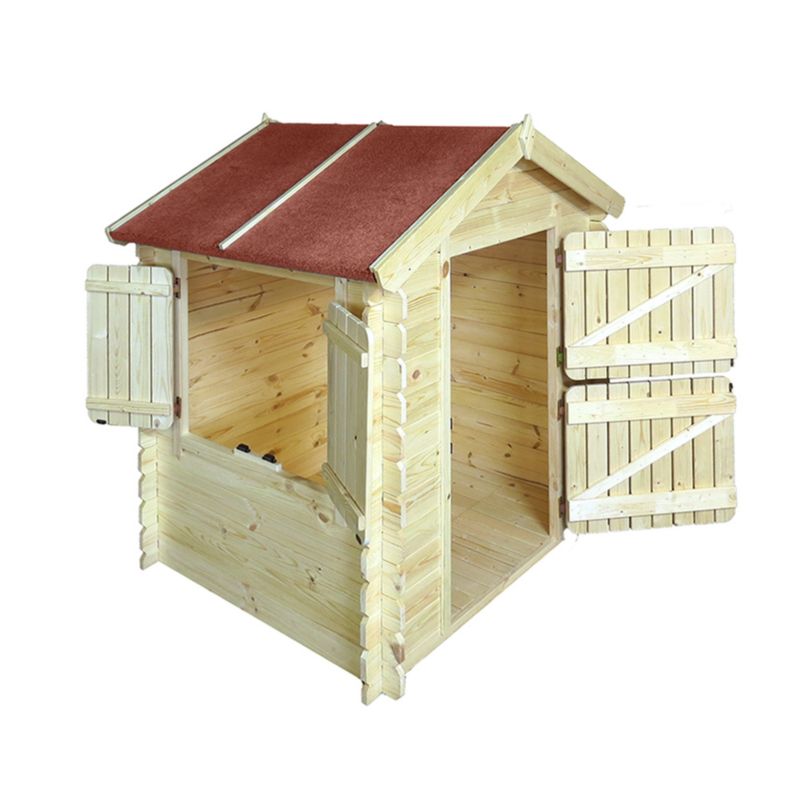 Drewniany domek zabaw Timbela z podłogą 1,1 m2, M516, drewno naturalne, grubość deski 19 mm, 1 szt.