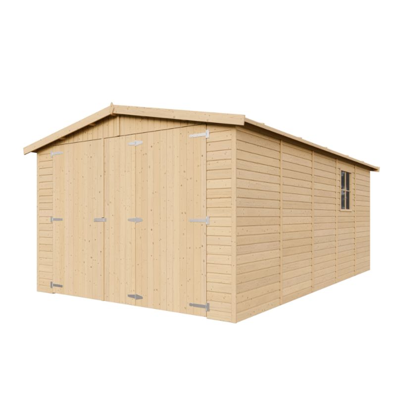 Drewniany garaż ogrodowy Timbela M101 15 m² drewno naturalne grubość deski 17 mm 1 szt.