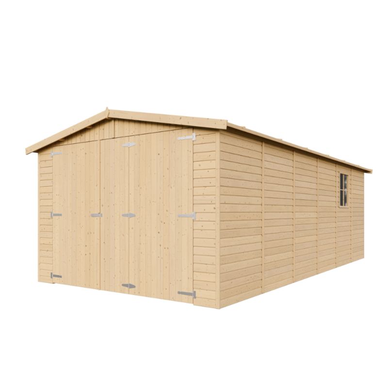 Drewniany garaż ogrodowy Timbela M102 18 m² drewno naturalne grubość deski 17 mm 1 szt.