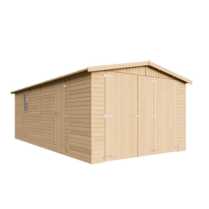 Drewniany garaż ogrodowy Timbela M102 18 m² drewno naturalne grubość deski 17 mm 1 szt.