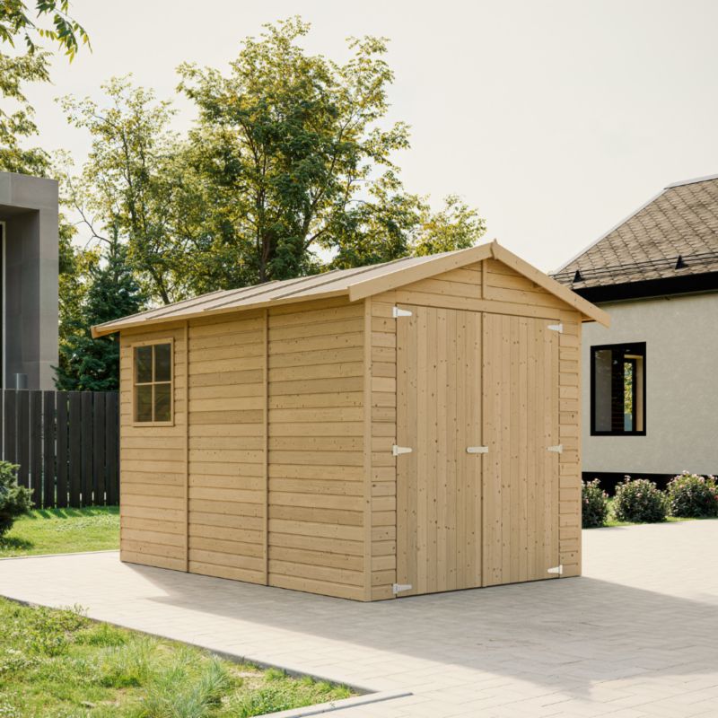 Drewniany garaż ogrodowy Timbela M105 6 m² drewno naturalne grubość deski 17 mm 1 szt.