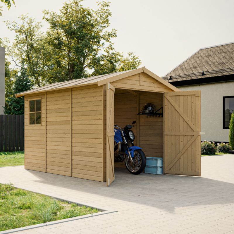 Drewniany garaż ogrodowy Timbela M105 6 m² drewno naturalne grubość deski 17 mm 1 szt.