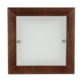 Drewniany Kinkiet SPOT  1xLED 14W Drewno Bukowe Orzechowe FSC z Białym Szkłem, Polski Producent, 1 szt.
