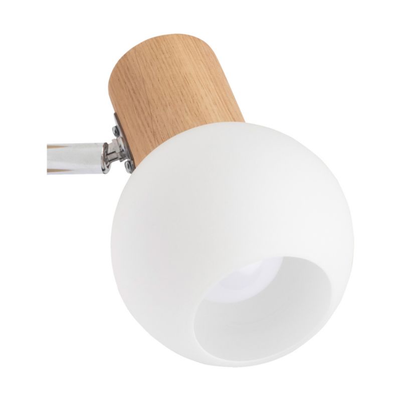 Drewniany Kinkiet SPOT Light  1xE14 Max.40W Dąb Olejowany FSC z Białym Szkłem, Polski Producent, 1 szt.