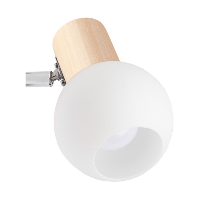 Drewniany Kinkiet SPOT Light  1xE14 Max.40W Naturalna Brzoza FSC, Biały Klosz, Polski Producent, 1 szt.