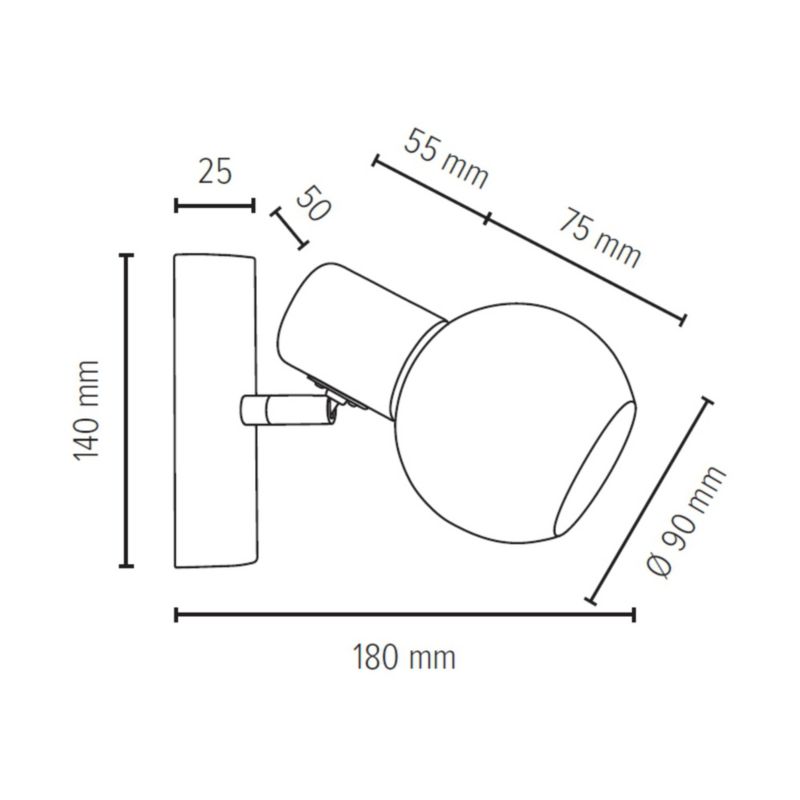 Drewniany Kinkiet SPOT Light  1xE14 Max.40W Naturalna Brzoza FSC, Biały Klosz, Polski Producent, 1 szt.