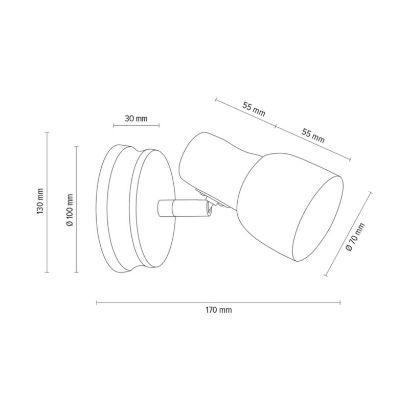 Drewniany Kinkiet SPOT Light  1xE14 Max.40W Naturalna Brzoza FSC z Białym Kloszem, Polski Producent, 1 szt.