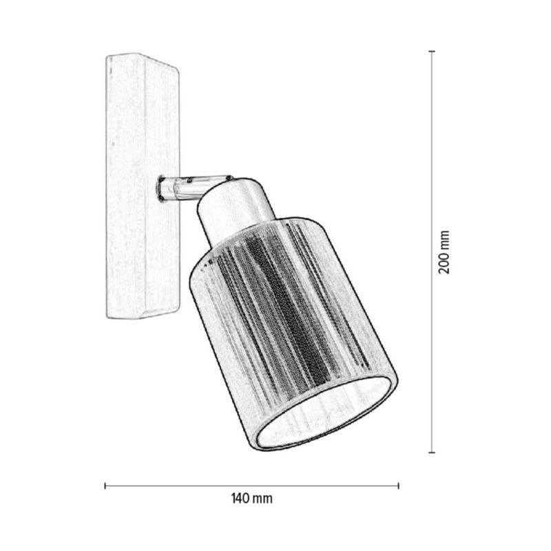 Drewniany Kinkiet SPOT Light  1xE14 Max.40W Naturalna Brzoza FSC z Czarnym Abażurem, Polski Producent, 1 szt.