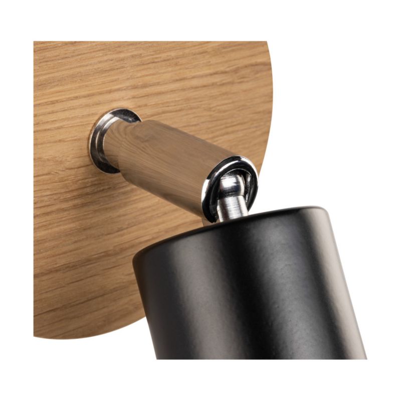 Drewniany Kinkiet SPOT Light  1xE27 Dąb Olejowany PVC z Dodatkiem Czerni, Polski Producent, 1 szt.