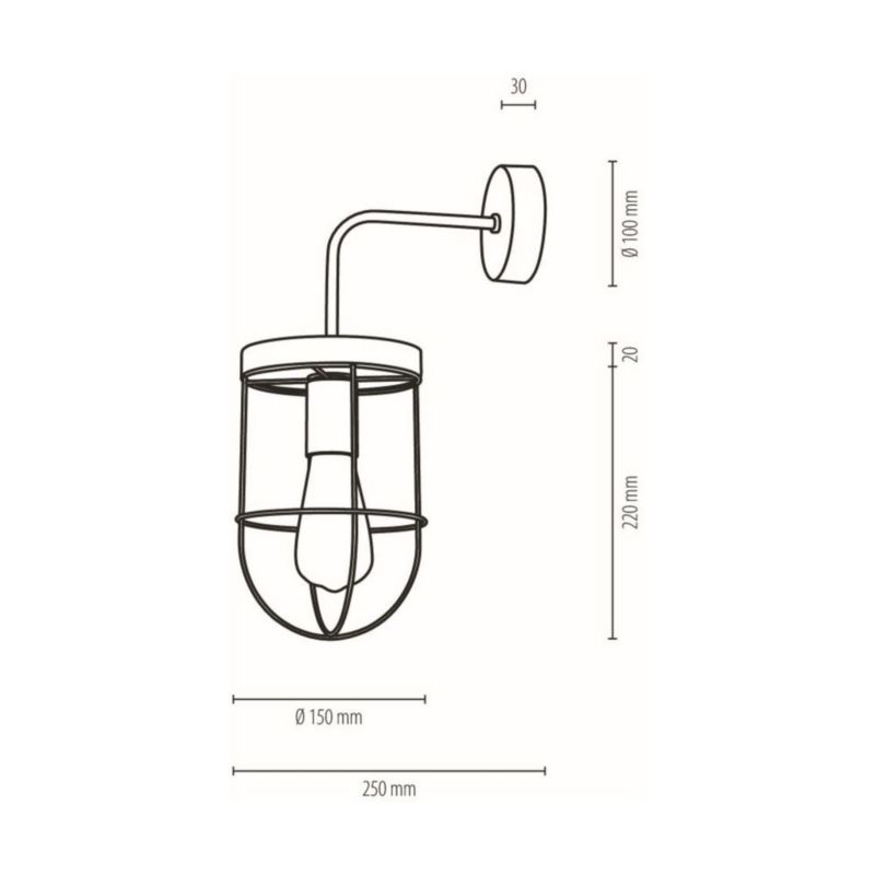 Drewniany Kinkiet SPOT Light 1xE27 Max.15W LED Drewno Sosnowe Brązowe FSC z Złotymi Detalami, Polski Producent, 1 szt.