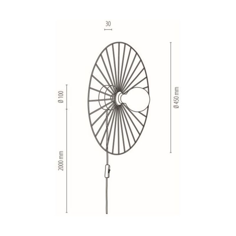 Drewniany Kinkiet SPOT Light 1xE27 Max.25W Dąb Olejowany FSC z Czarnym Kloszem, Polski Producent, 1 szt.