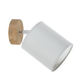 Drewniany Kinkiet SPOT Light 1xE27 Max.25W Dąb Olejowany FSC z Szarym Abażurem, Polski Producent, 1 szt.
