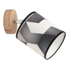 Drewniany Kinkiet SPOT Light 1xE27 Max.25W Dąb Olejowany FSC z Wielokolorowym Abażurem, Polski Producent, 1 szt.