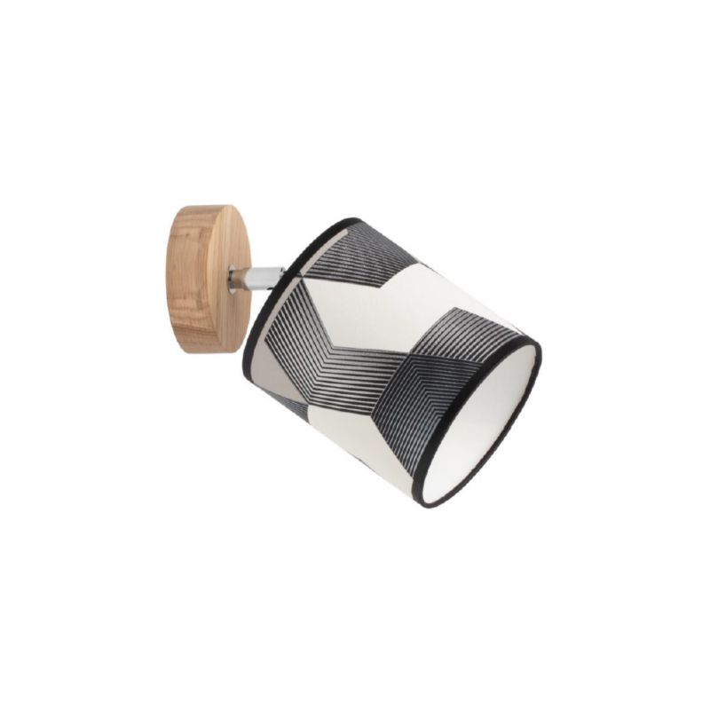 Drewniany Kinkiet SPOT Light 1xE27 Max.25W Dąb Olejowany FSC z Wielokolorowym Abażurem, Polski Producent, 1 szt.