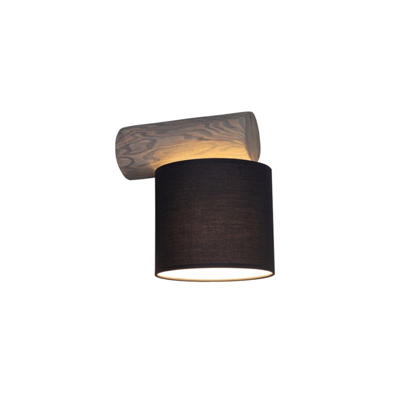 Drewniany Kinkiet SPOT Light  1xE27 Max.25W Sosna Szara FSC z Antracytowym Abażurem, Polski Producent, 1 szt.