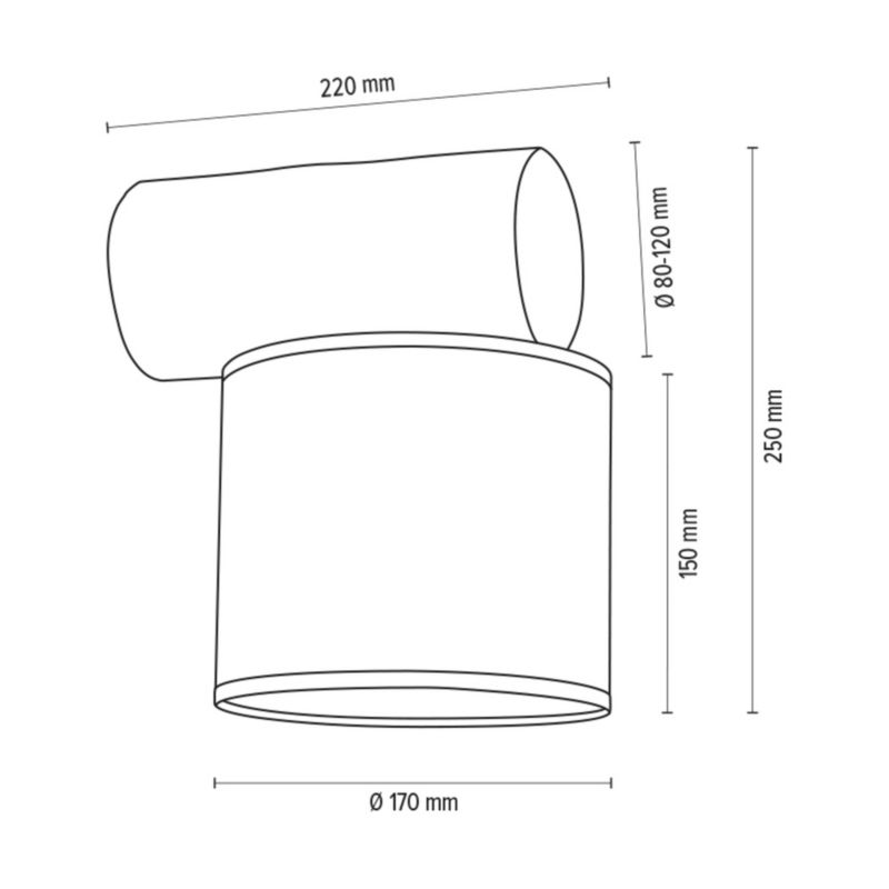 Drewniany Kinkiet SPOT Light  1xE27 Max.25W Sosna Szara FSC z Antracytowym Abażurem, Polski Producent, 1 szt.