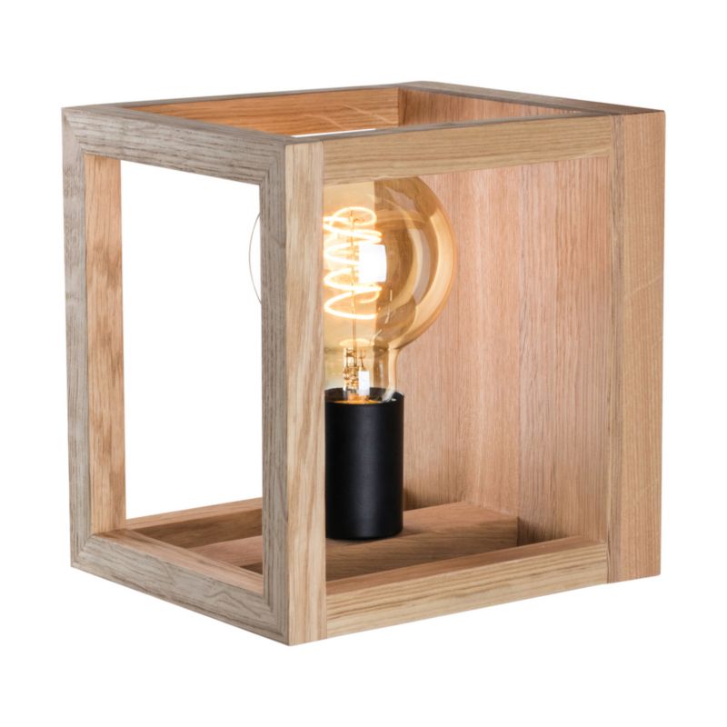 Drewniany Kinkiet SPOT Light  1xE27 Max.40W Dąb Olejowany FSC z Akcentem Czerni, Polski Producent, 1 szt.