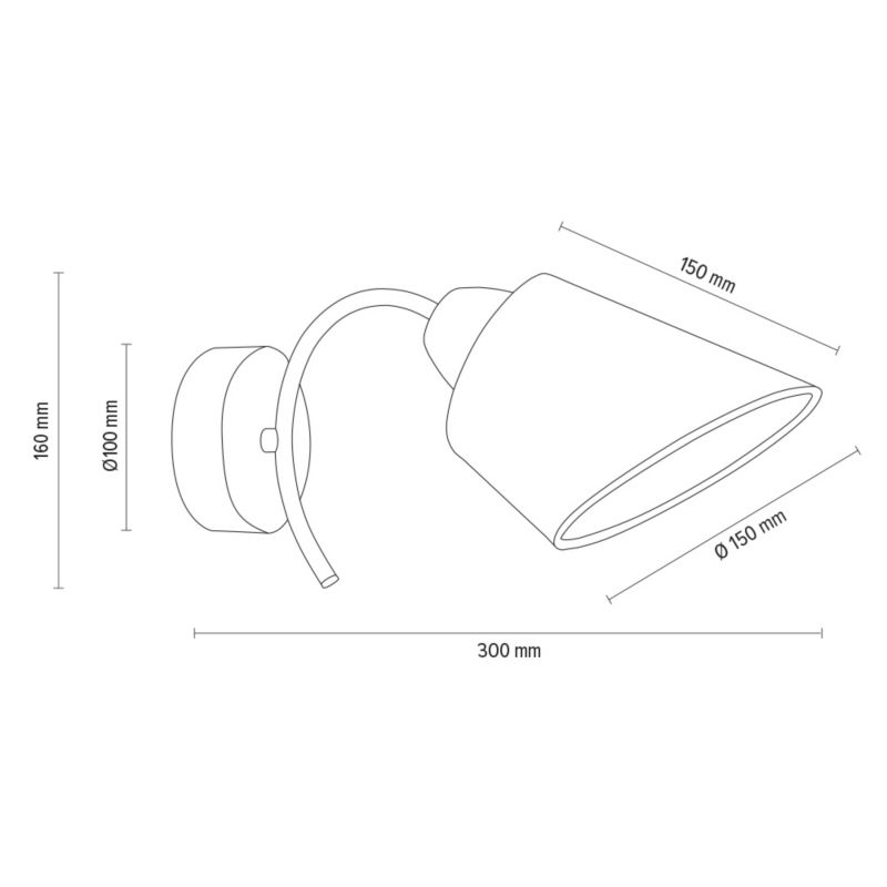Drewniany Kinkiet SPOT Light  1xE27 Max.40W Drewno Bukowe Orzechowe z Białym Abażurem, Polski Producent, 1 szt.