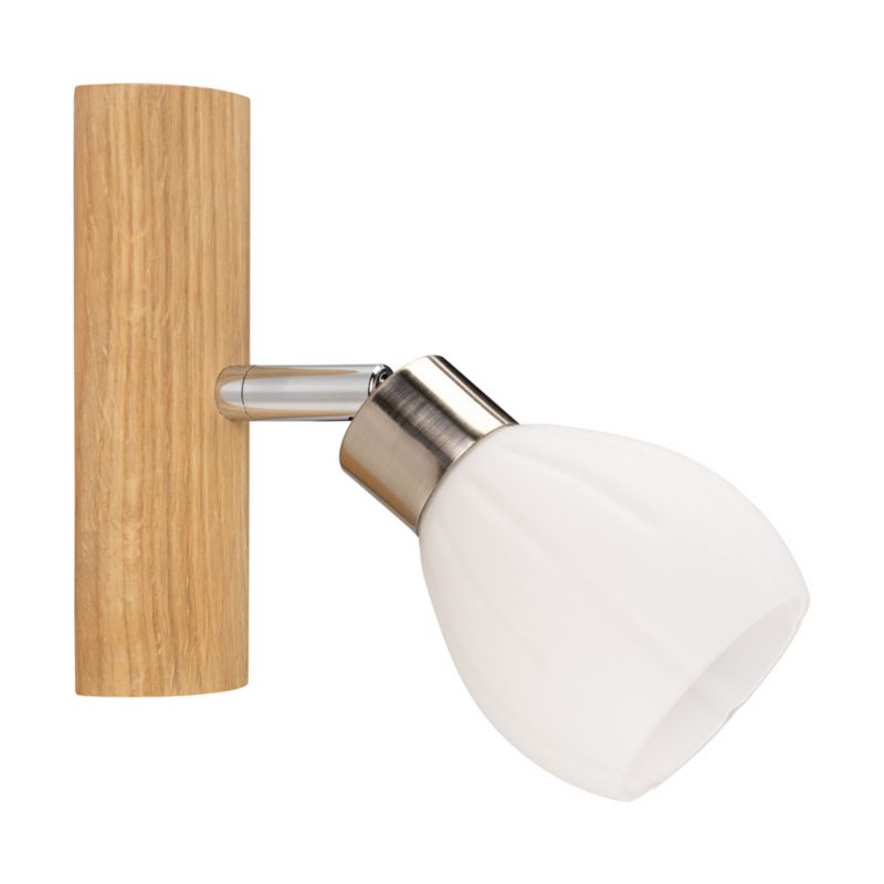 Drewniany Kinkiet SPOT Light  1xG9 LED 3W Dąb Olejowany FSC z Dodatkiem Satyny i Bieli, Polski Producent, 1 szt.