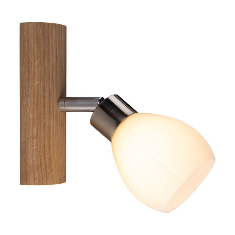 Drewniany Kinkiet SPOT Light  1xG9 LED 3W Dąb Olejowany FSC z Dodatkiem Satyny i Bieli, Polski Producent, 1 szt.