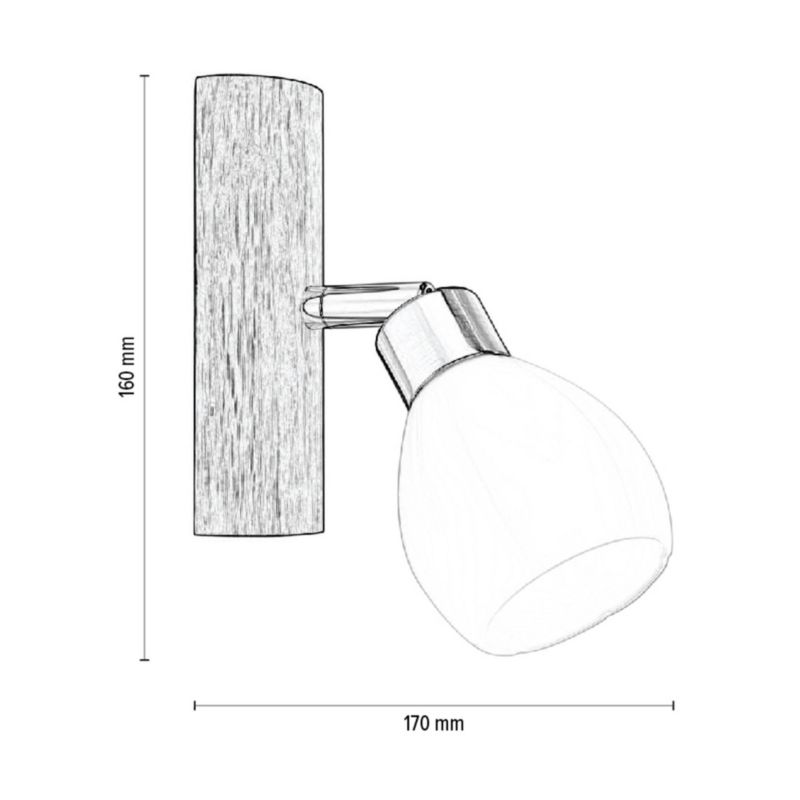 Drewniany Kinkiet SPOT Light  1xG9 LED 3W Dąb Olejowany FSC z Dodatkiem Satyny i Bieli, Polski Producent, 1 szt.