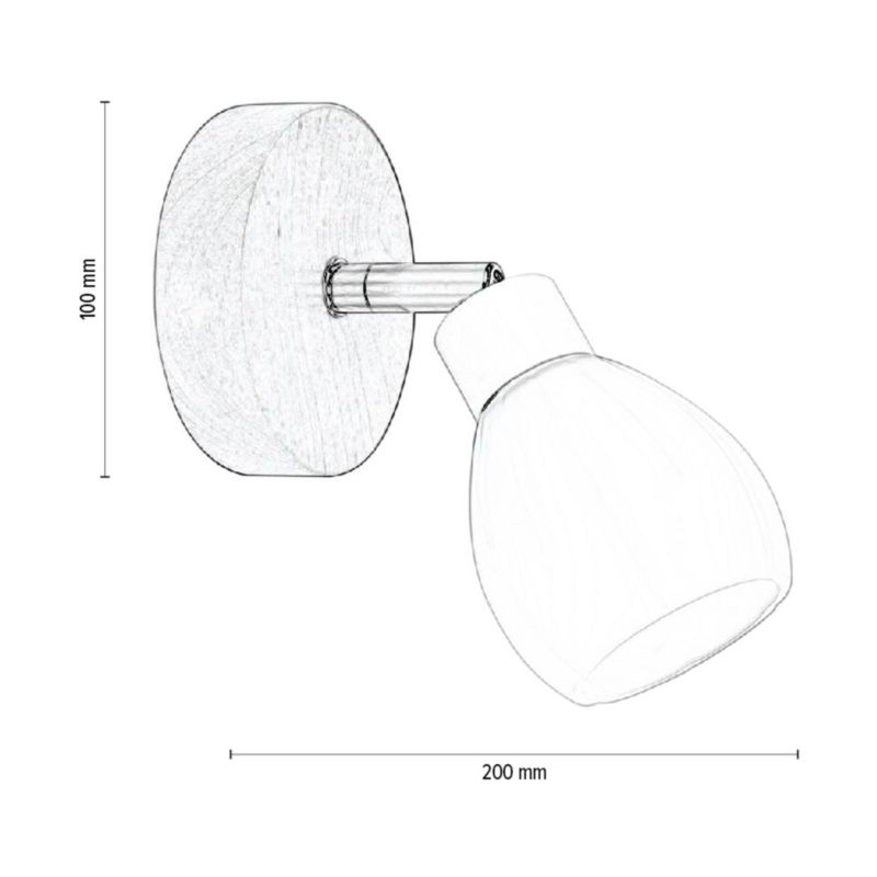 Drewniany Kinkiet SPOT Light  1xG9 LED 3W Naturalna Brzoza FSC z Białym Szklanym Kloszem, Polski Producent, 1 szt.