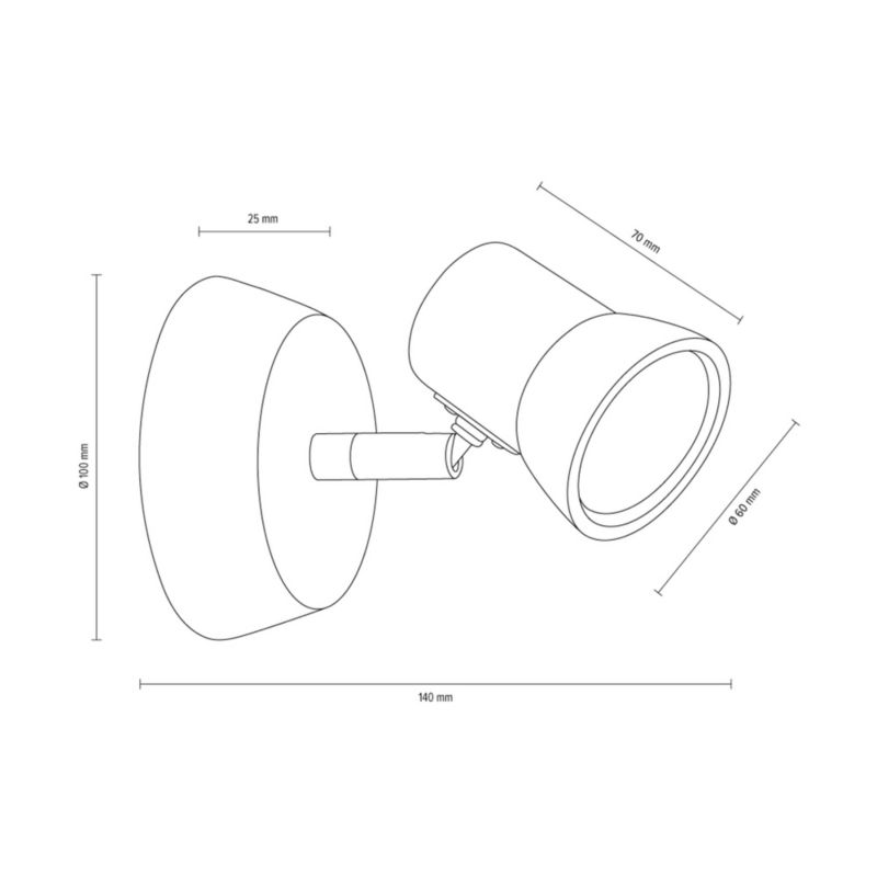 Drewniany Kinkiet SPOT Light  1xGU10 LED 5W Dąb Olejowany FSC, Polski Producent 1 szt.
