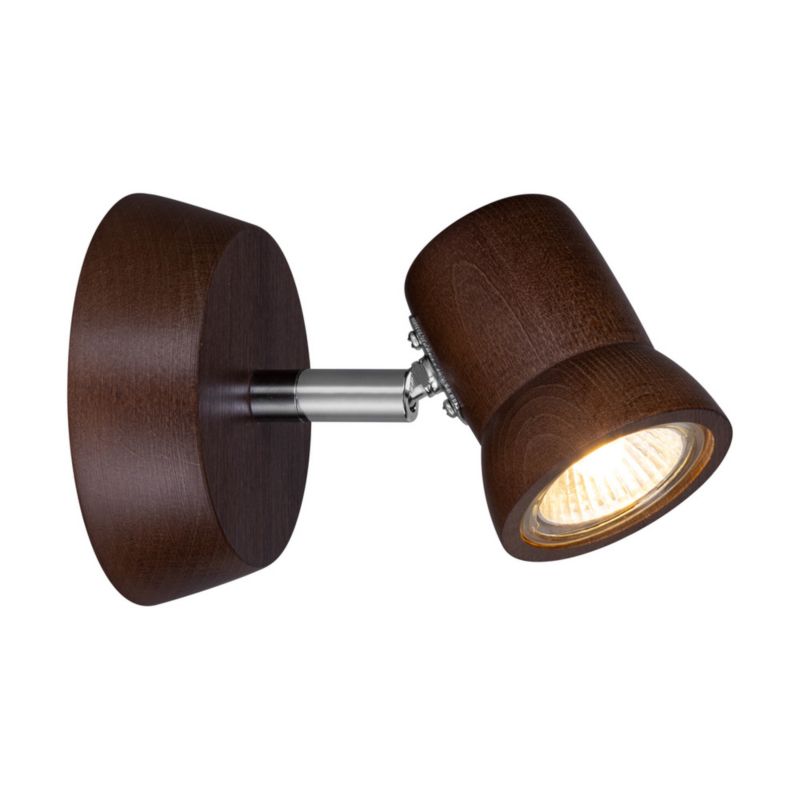 Drewniany Kinkiet SPOT Light  1xGU10 LED 5W Drewno Bukowe Orzechowe FSC, Polski Producent 1 szt.