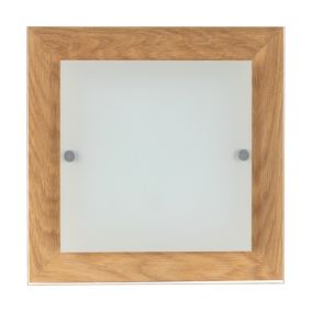 Drewniany Kinkiet SPOT Light  1xLED 10W Dąb Olejowany FSC z Białym Szkłem, Polski Producent, 1szt.