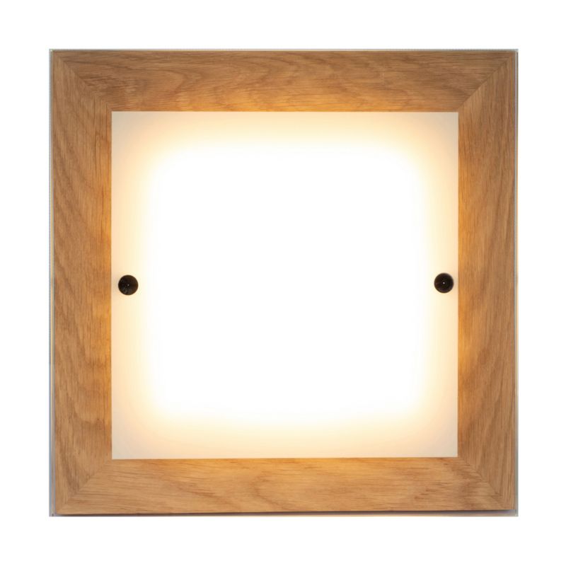 Drewniany Kinkiet SPOT Light  1xLED 10W Dąb Olejowany FSC z Białym Szkłem, Polski Producent, 1szt.