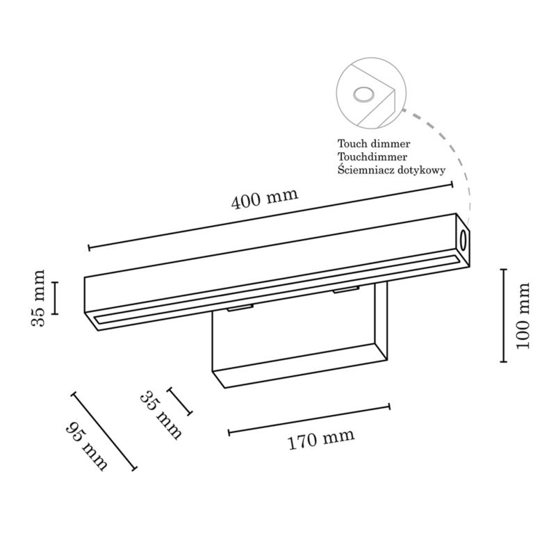 Drewniany Kinkiet SPOT Light  1xLED 5.3W Drewno Bukowe Orzechowe FSC, Ściemniacz Dotykowy, Polski Producent, 1 szt.