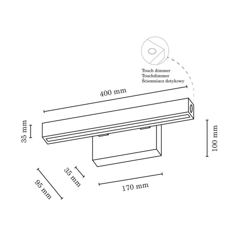 Drewniany Kinkiet SPOT Light 1xLED 5.3W Naturalna Brzoza FSC, Ściemniacz Dotykowy, Polski Producent, 1 szt.