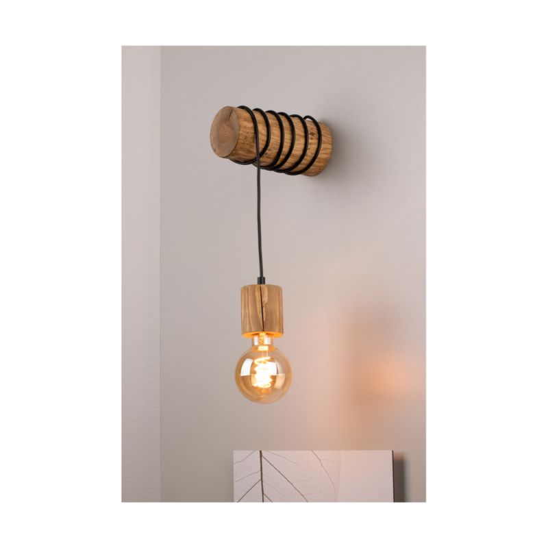 Drewniany Kinkiet SPOT Light Trabo 1xE27 Max.25W Drewno Sosnowe Brązowe FSC, Polski Producent, 1szt.