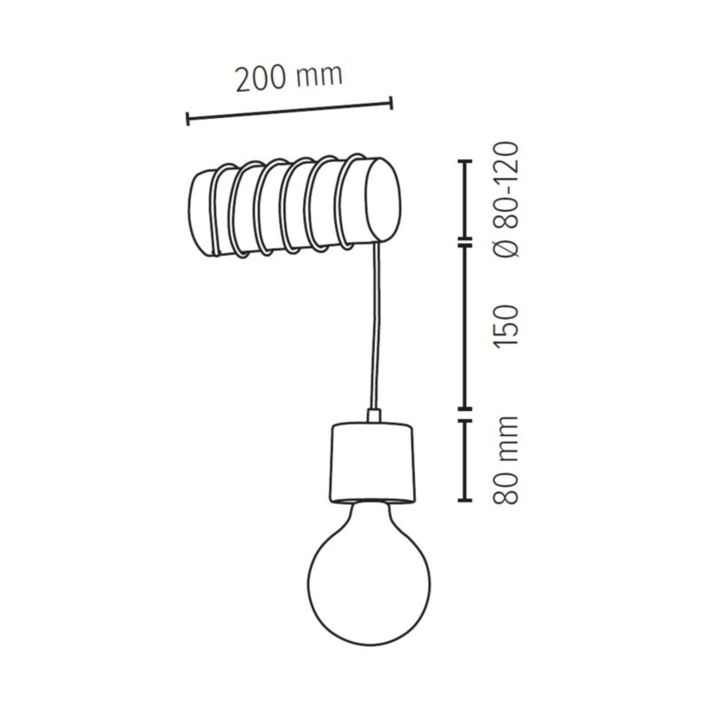 Drewniany Kinkiet SPOT Light Trabo 1xE27 Max.25W Drewno Sosnowe Brązowe FSC, Polski Producent, 1szt.