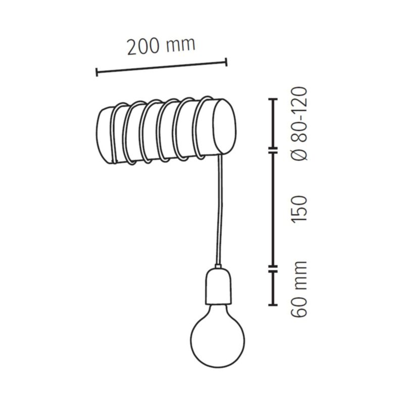 Drewniany Kinkiet SPOT Light Trabo 1xE27 Max.25W Drewno Sosnowe Brązowe FSC z Detalem Czerni, Polski Producent, 1szt.