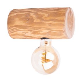 Drewniany Kinkiet SPOT Light Trabo 1xE27 Max.25W Sosna Bejcowana Brązowa FSC, Polski Producent, 1 szt.