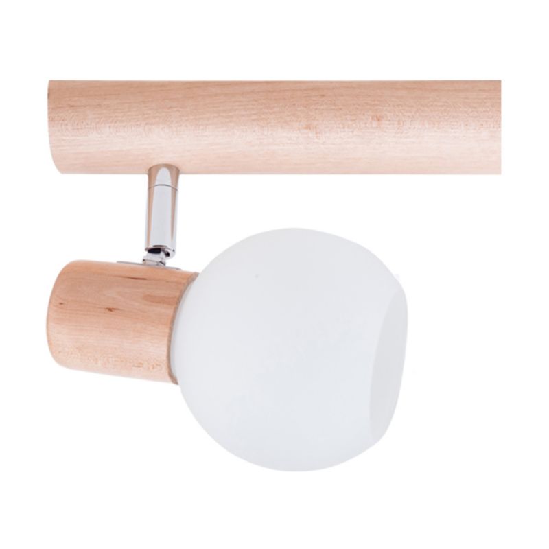 Drewniany Lampa Sufitowa SPOT Light  4xE14 Max.40W Naturalna Brzoza FSC z Białym Szkłem, Polski Producent, 1 szt.