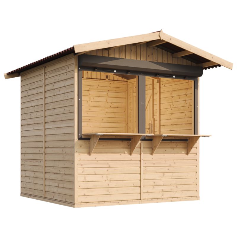 Drewniany pawilon-kiosk ogrodowy Timbela M149Z 4 m² drewno naturalne 2 okna 1 szt.