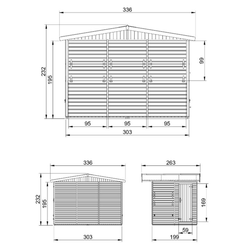 Drewniany pawilon-kiosk ogrodowy Timbela M150B 6 m² drewno naturalne 5 okna 1 szt.