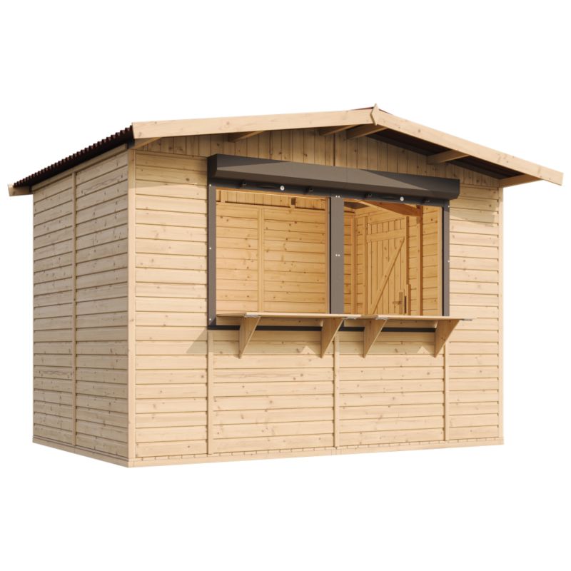 Drewniany pawilon-kiosk ogrodowy Timbela M150Z 6 m² drewno naturalne 2 okna 1 szt.
