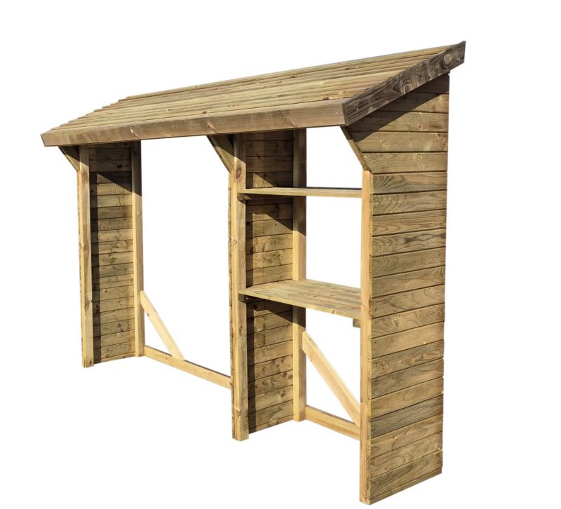 Drewutnia Wellton wiata na drewno 220 x 72 cm z półkami 1 szt.