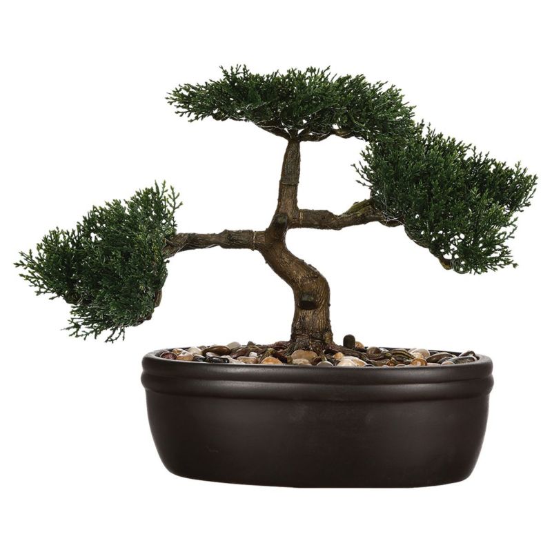 Drzewko Atmosphera sztuczny bonsai w czarnej doniczce 23 cm 1 szt.