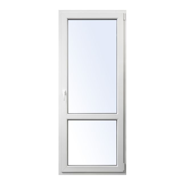 Drzwi balkonowe PCV rozwierno-uchylne dwuszybowe 865 x 2095 mm prawe białe