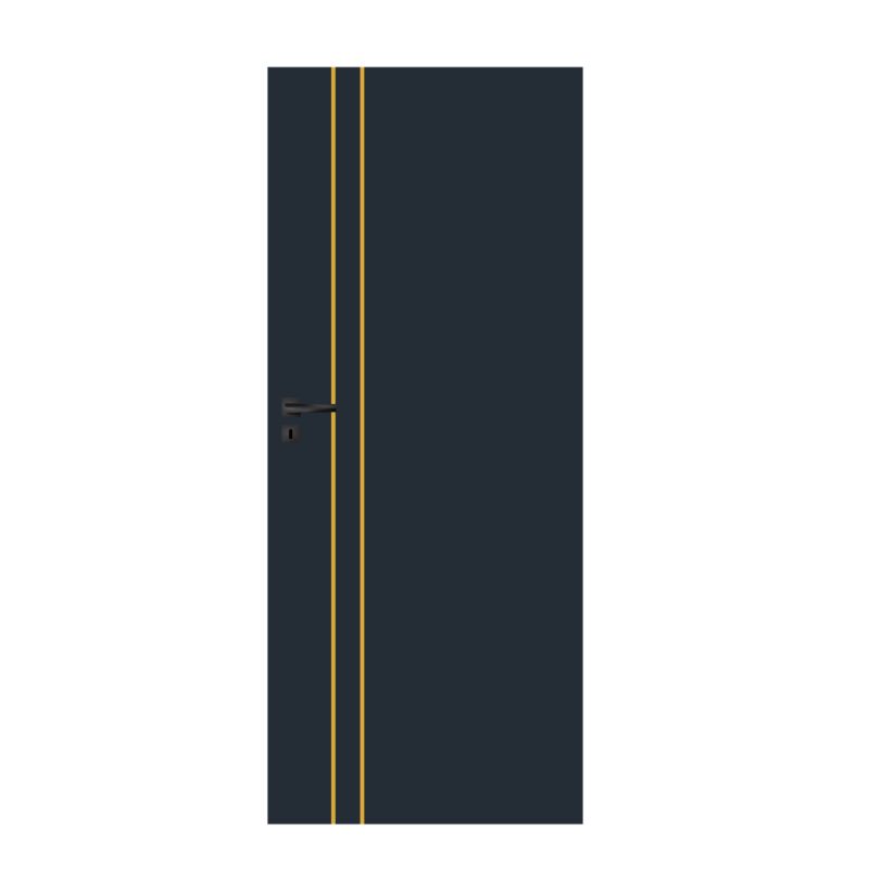 Drzwi bezprzylgowe Fortia Toscania 80 z pionową linią granatowe / gold