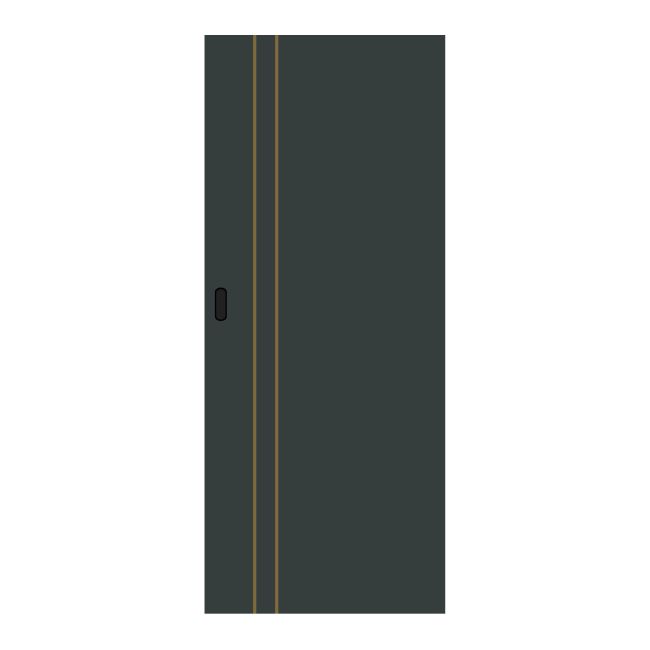 Drzwi bezprzylgowe przesuwne Fortia Toscania 90 z pionową linią oliwka / miedź