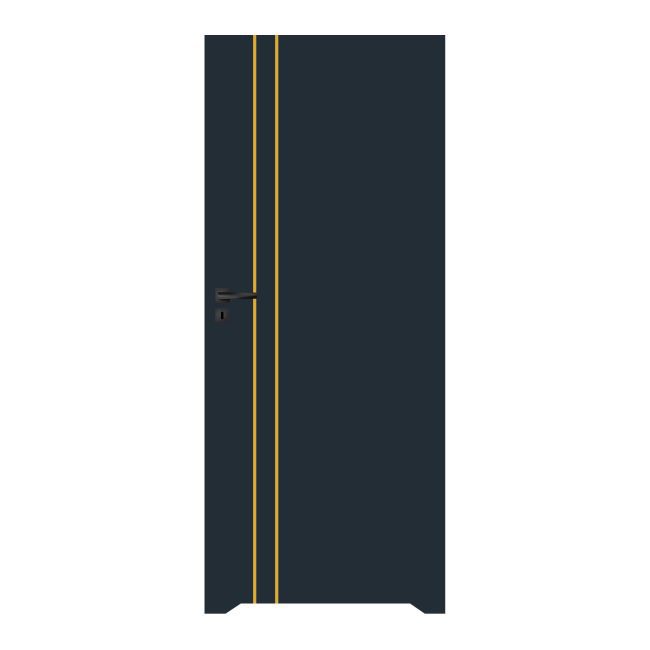 Drzwi bezprzylgowe z podcięciem Fortia Toscania 70 z pionową linią granatowe / gold